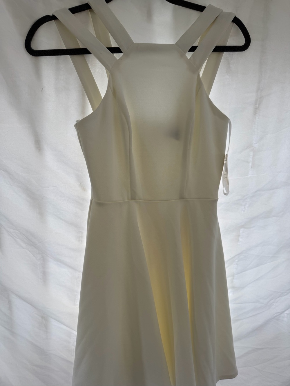 B Darlin Ivory Mini Dress with Double Shoulder Straps